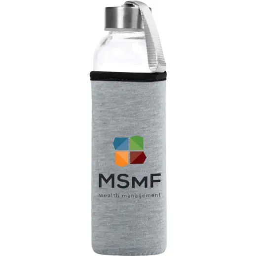 Kooshty Larney Glass Water Bottle Grey Branded